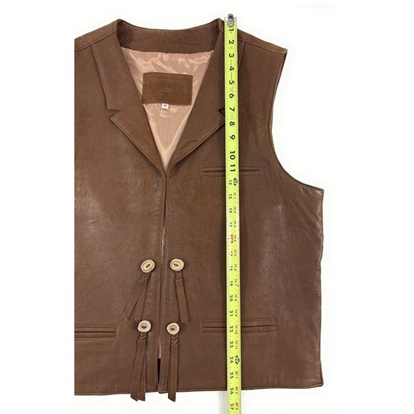 Sam Wolf John Wayne Lamb Skin Leather Western Vest Size 46 XL Made in Texas - Picture 6 of 11